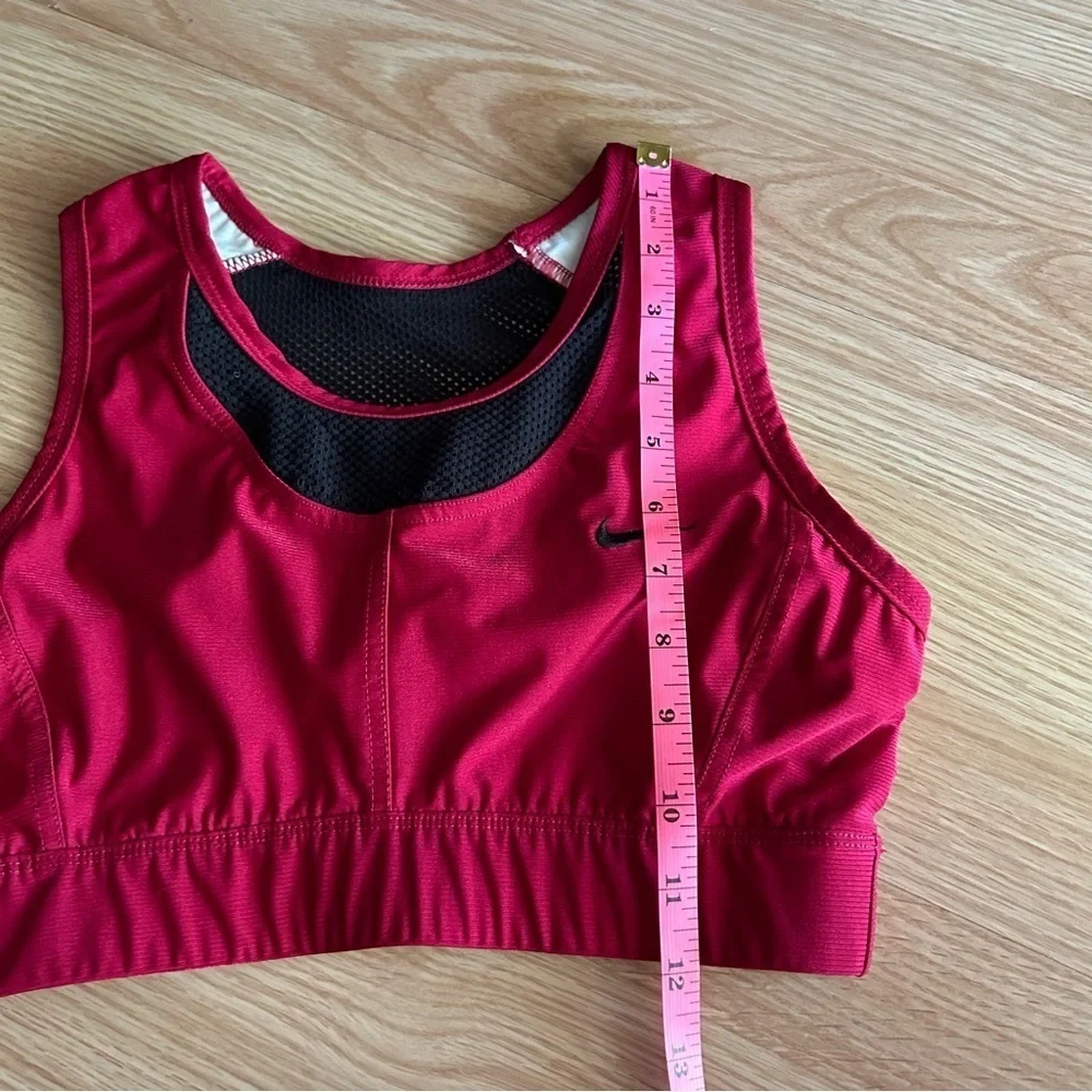 Vintage Nike Red Black Mesh Training Sports Bra Medium